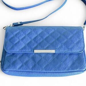 Damsel in defense‎ blue leather Purse Crossbody Medium sized